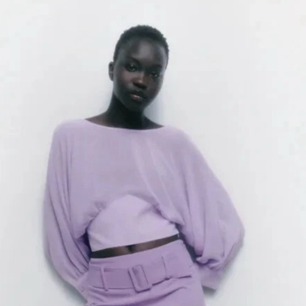 Zara Women’s light purple batwing crop top